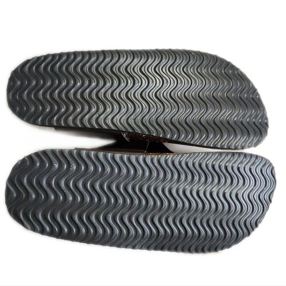 Brown Leather Upper Cork Bed Sandals, Side Snap/Buckle, Size 39 (Wm 8.5) - Picture 3 of 6